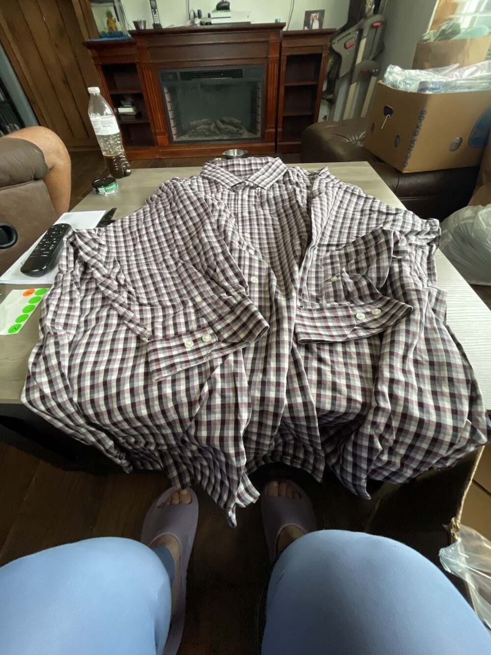 #A173 Rochester Egyptian Cotton Plaid Long Sleeve Shirt 22 34/35